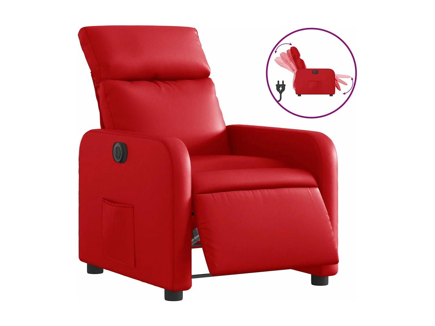 Fauteuil inclinable électrique Rouge Similicuir REO76571