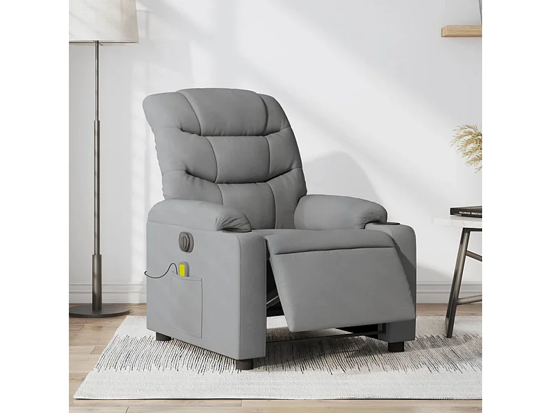 Sillón reclinable de masaje eléctrico tela gris claro YOE56116