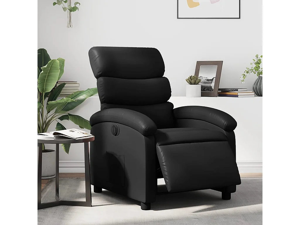 Fauteuil inclinable électrique Noir Similicuir REO44126