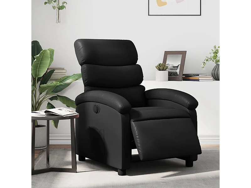 Fauteuil inclinable électrique Noir Similicuir REO44126
