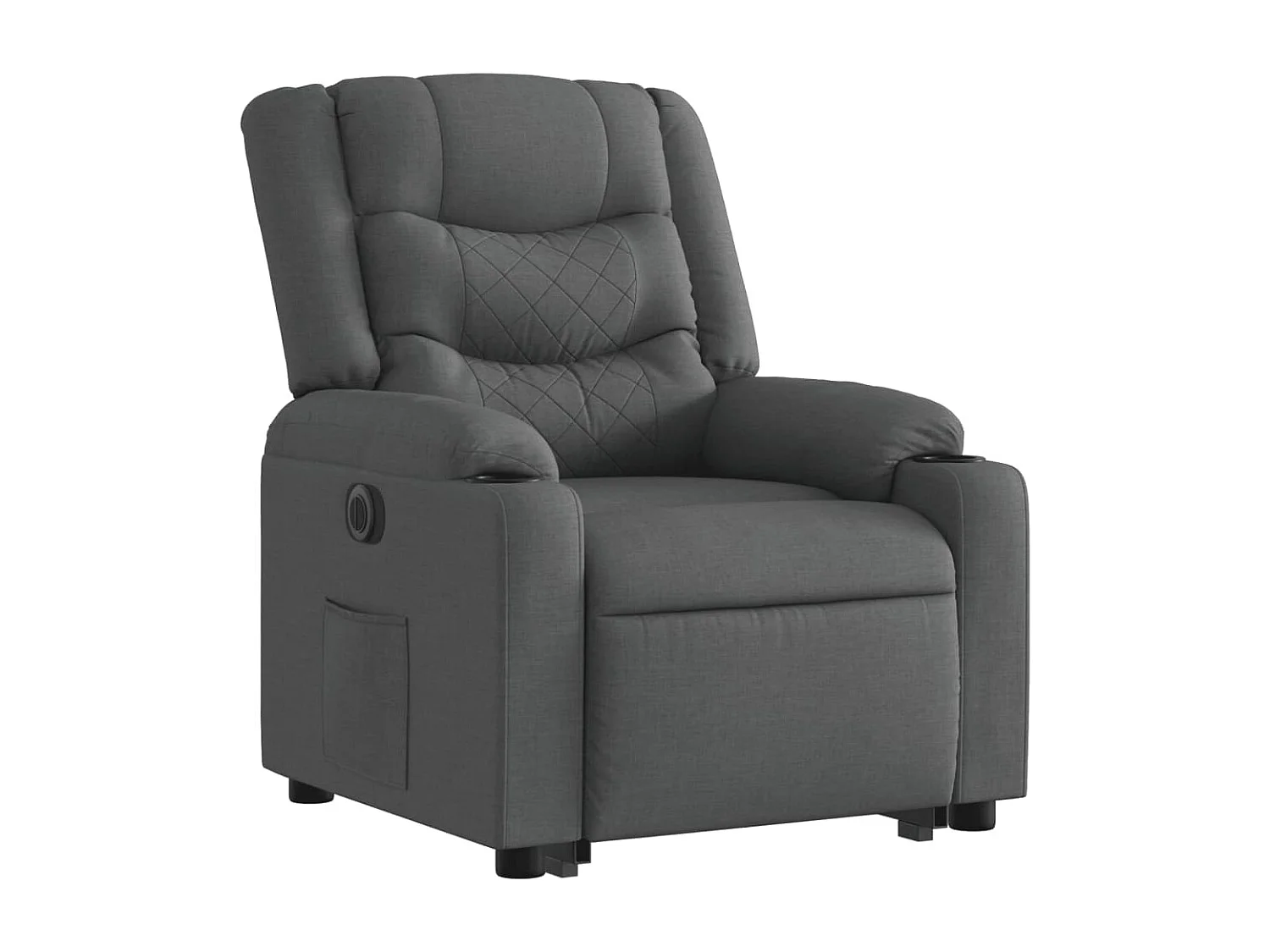 Fauteuil inclinable électrique gris foncé tissu REO21513