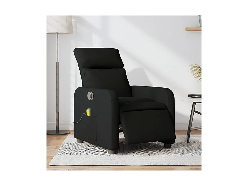 Fauteuil de massage inclinable électrique Noir Tissu REO42217