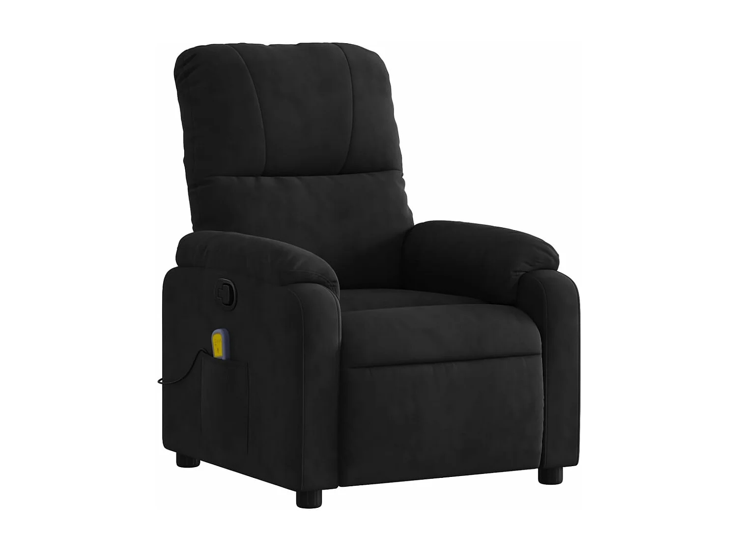 Sillón reclinable de masaje tela de microfibra negro YOE50471