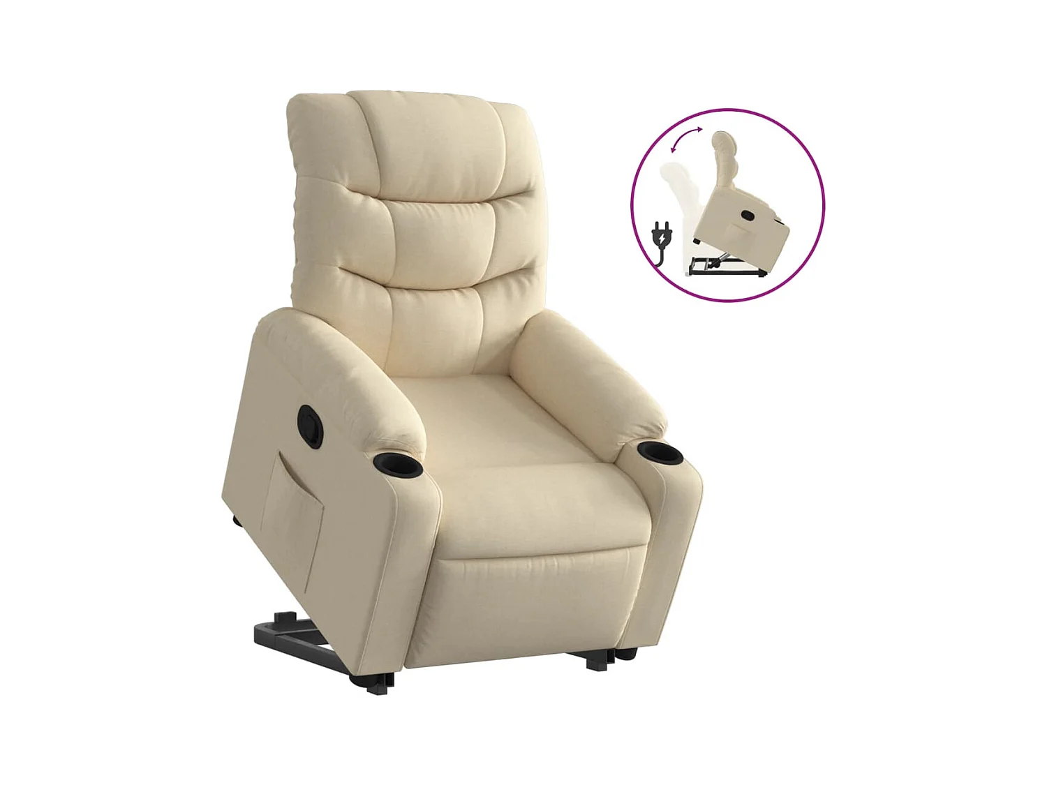 Relaxsessel | Fernsehsessel mit Aufstehhilfe Creme Stoff -gkd878442