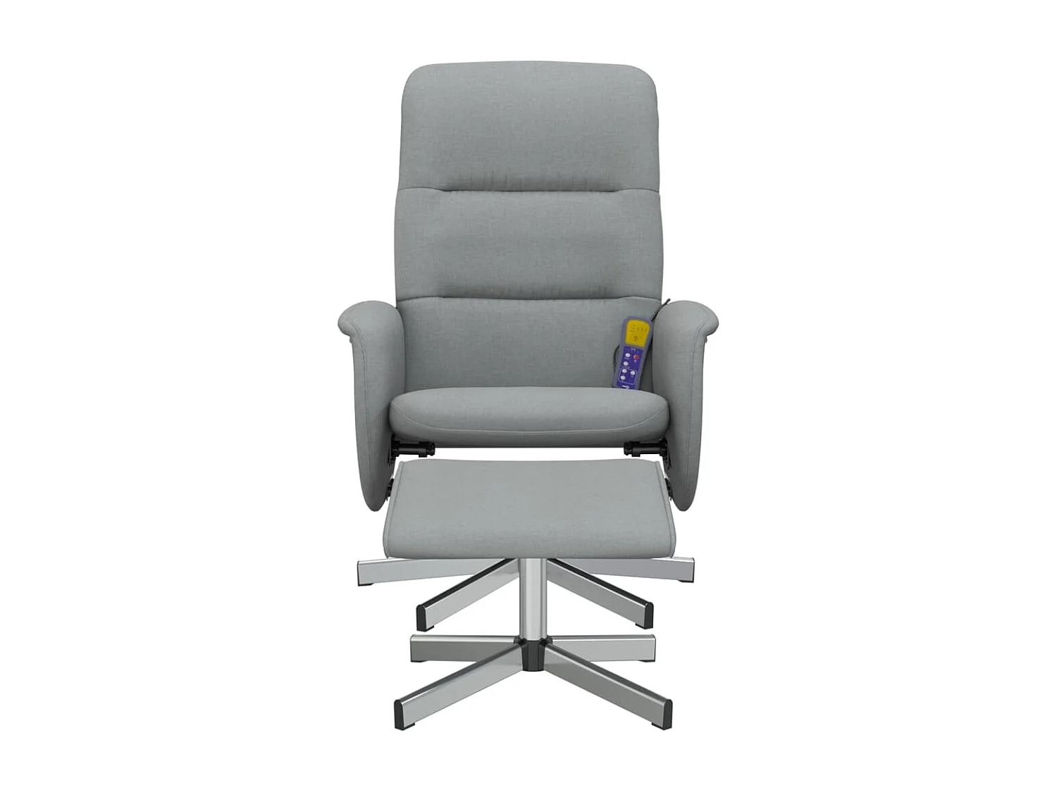 Sillón reclinable de masaje con reposapiés tela gris claro YOE92456