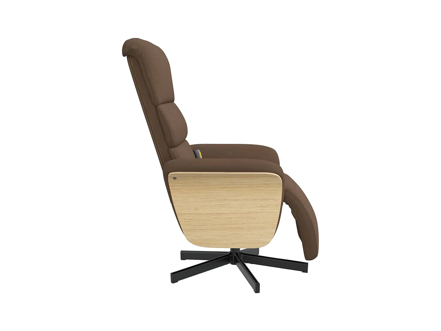 Fauteuil inclinable de massage avec repose-pieds marron tissu REO68726