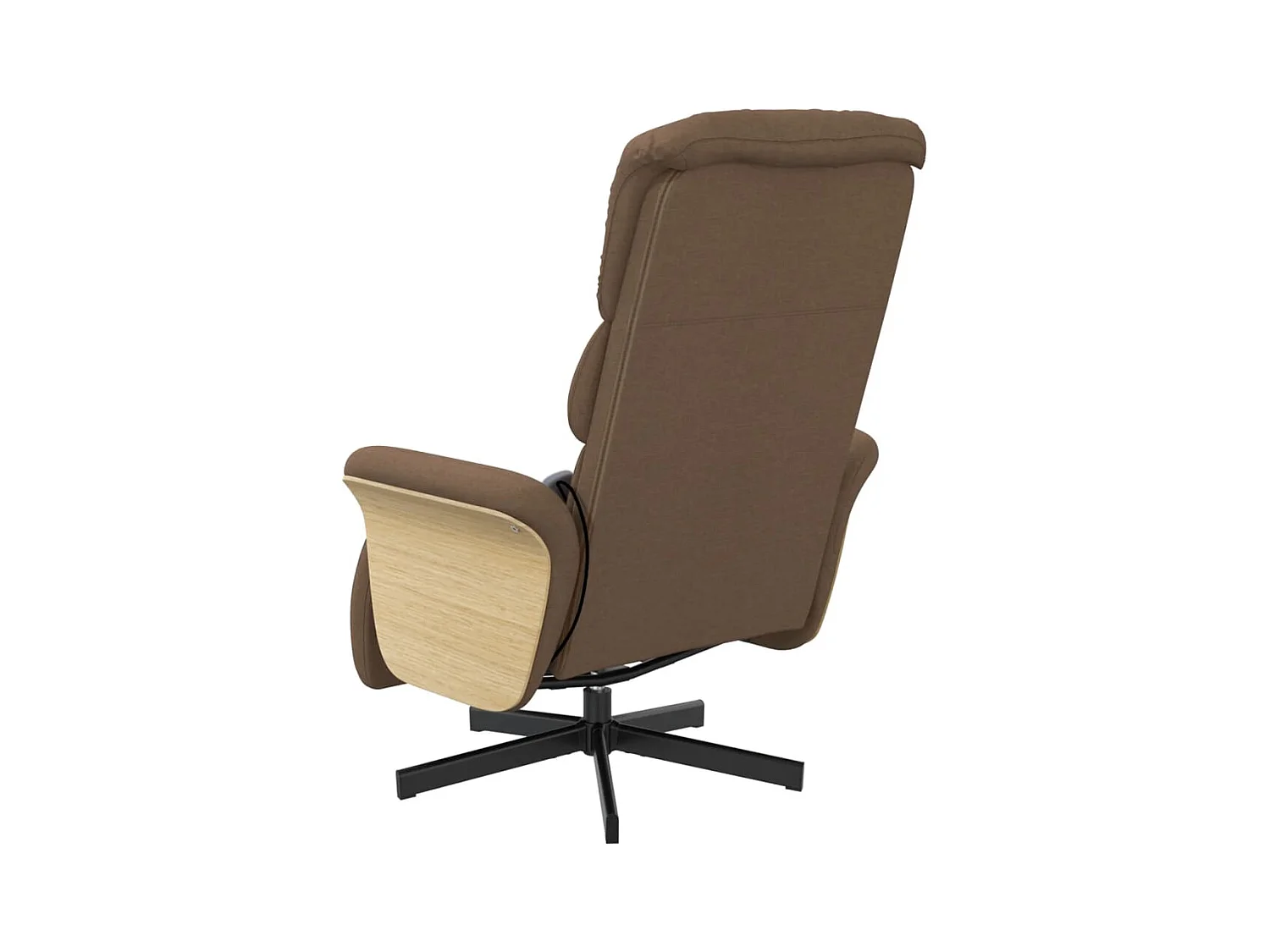 Fauteuil inclinable de massage avec repose-pieds marron tissu REO68726