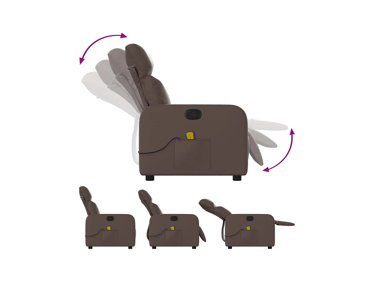 Fauteuil de massage inclinable Marron Similicuir REO25301