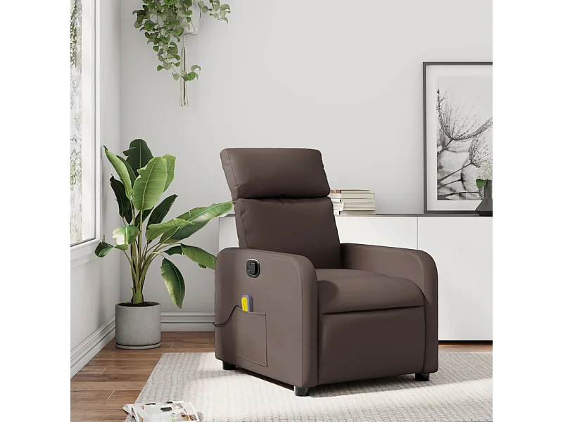 Fauteuil de massage inclinable Marron Similicuir REO25301