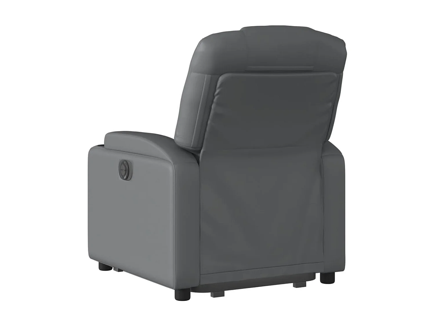 Sillón reclinable elevable eléctrico de cuero sintético gris YOE77099