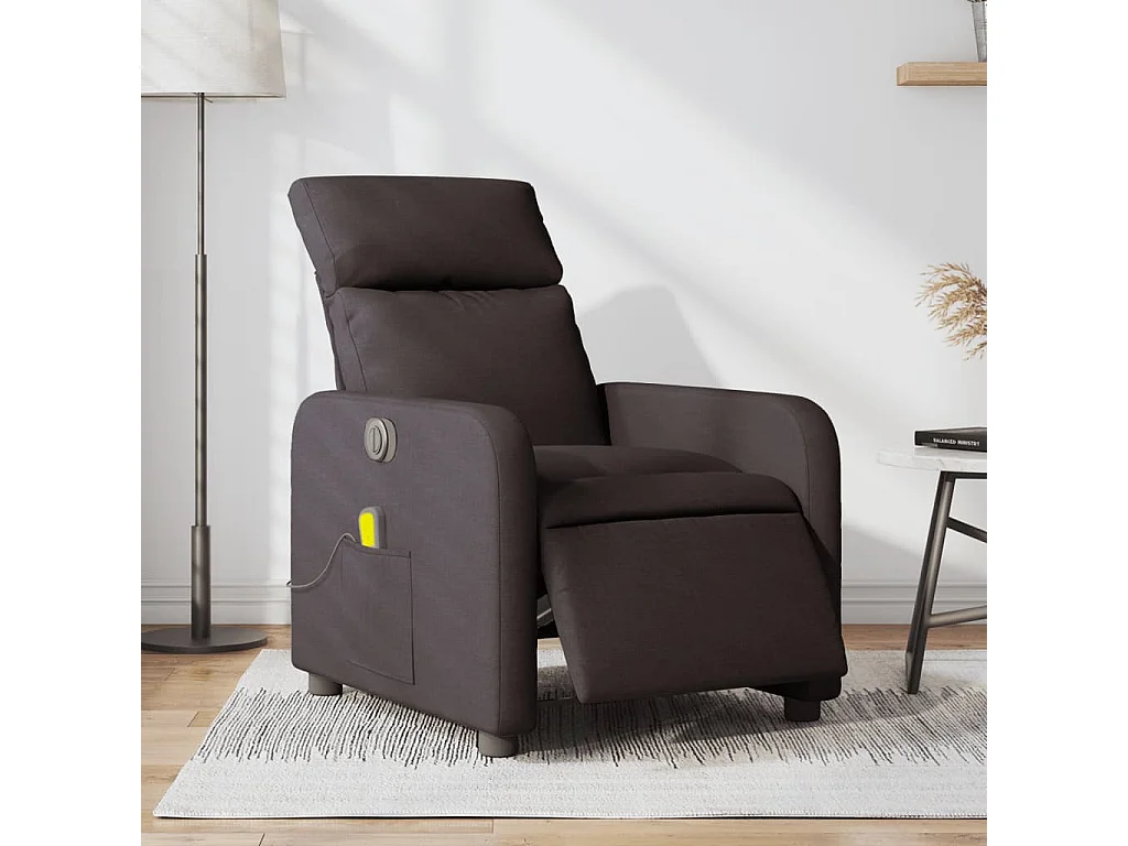 Sillón reclinable de masaje eléctrico tela marrón oscuro YOE99082