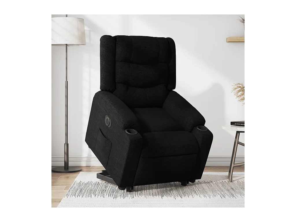 Fauteuil inclinable électrique noir tissu REO10994
