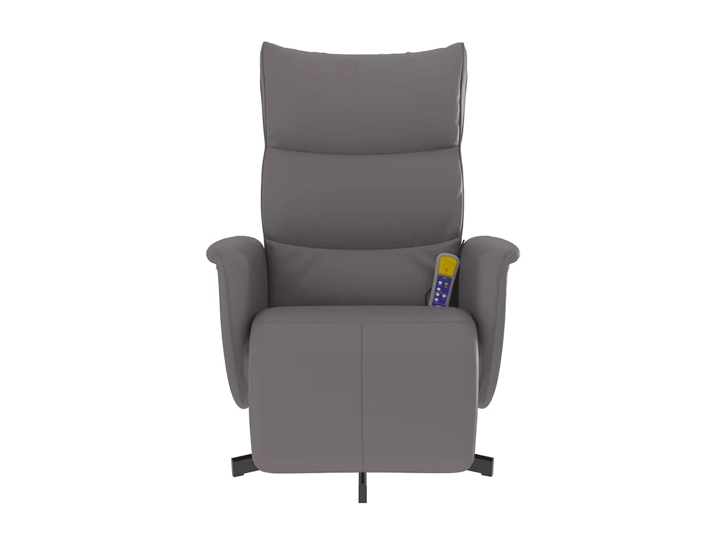 Sillón reclinable de masaje con reposapiés cuero sintético gris YOE46165