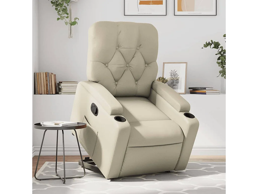 Fauteuil inclinable Crème Similicuir REO46726