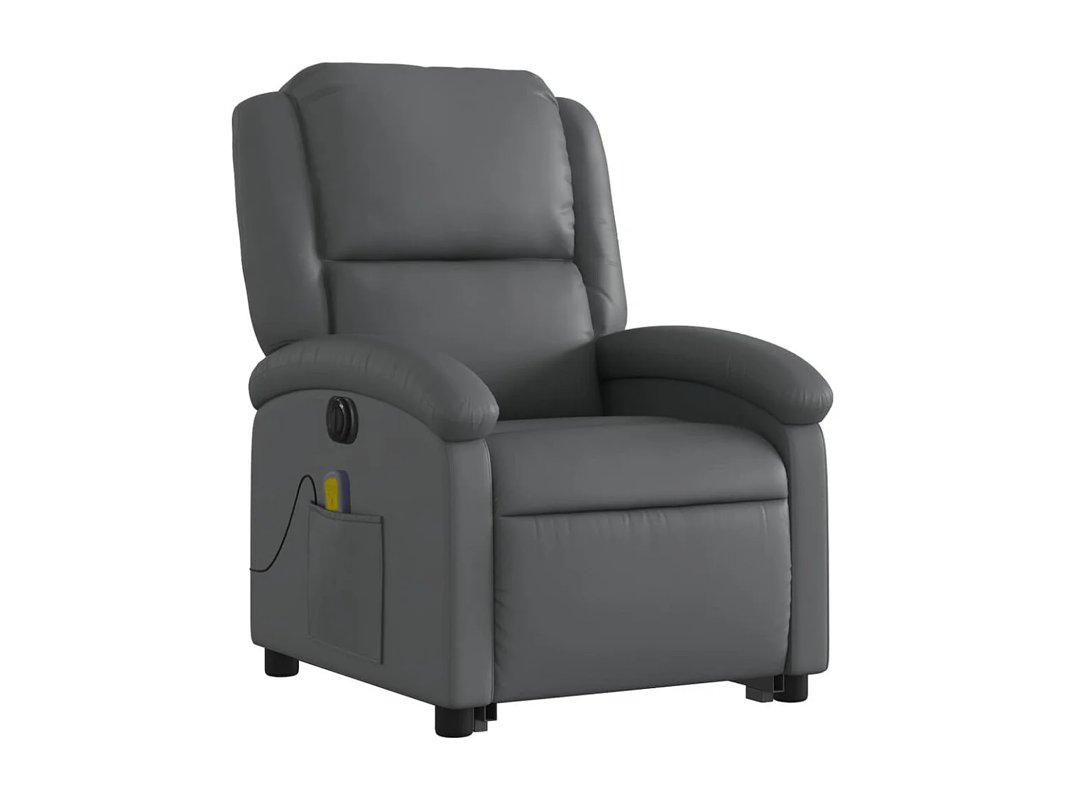 Fauteuil inclinable de massage électrique gris similicuir REO53199