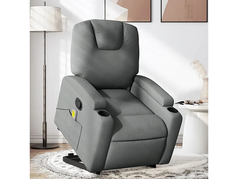 Fauteuil de massage inclinable Gris foncé Tissu REO88401