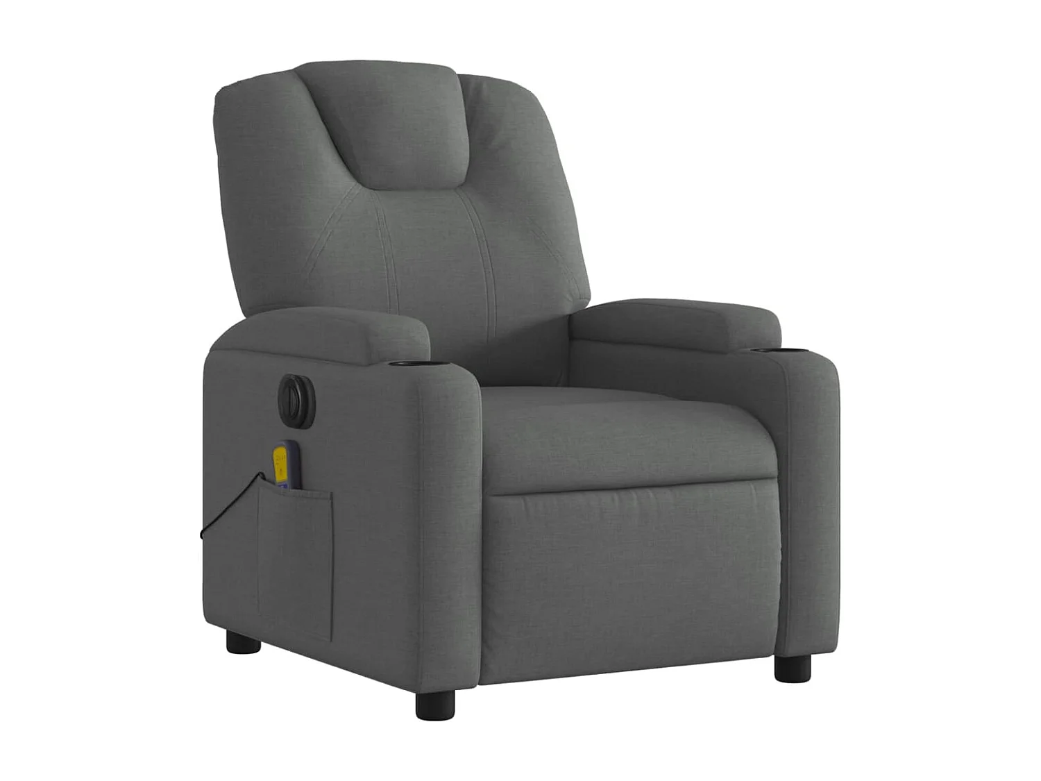 Sillón reclinable de masaje eléctrico tela gris oscuro YOE73531