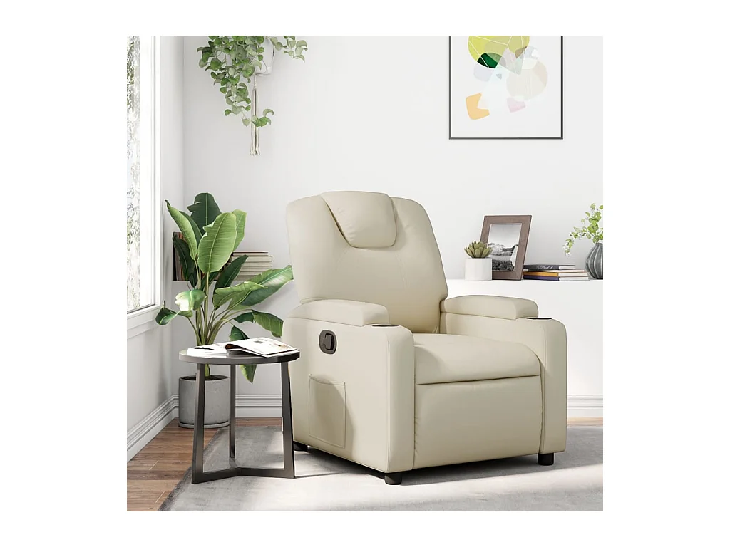 Fauteuil inclinable Crème Similicuir REO65186