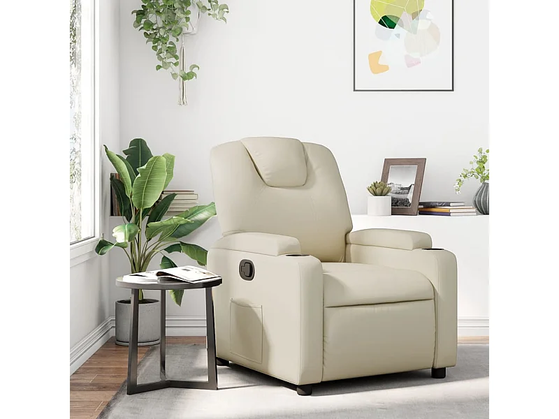 Relaxsessel | Fernsehsessel Creme Kunstleder -gkd258946