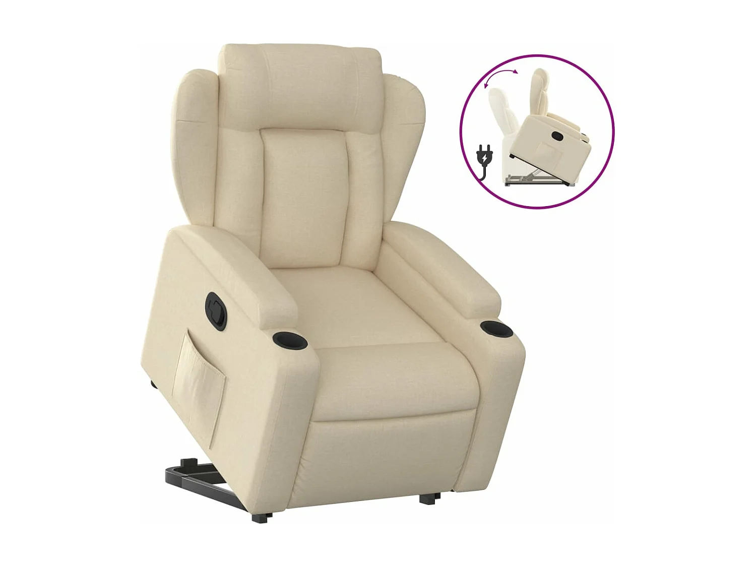 Fauteuil inclinable Crème Tissu REO85556