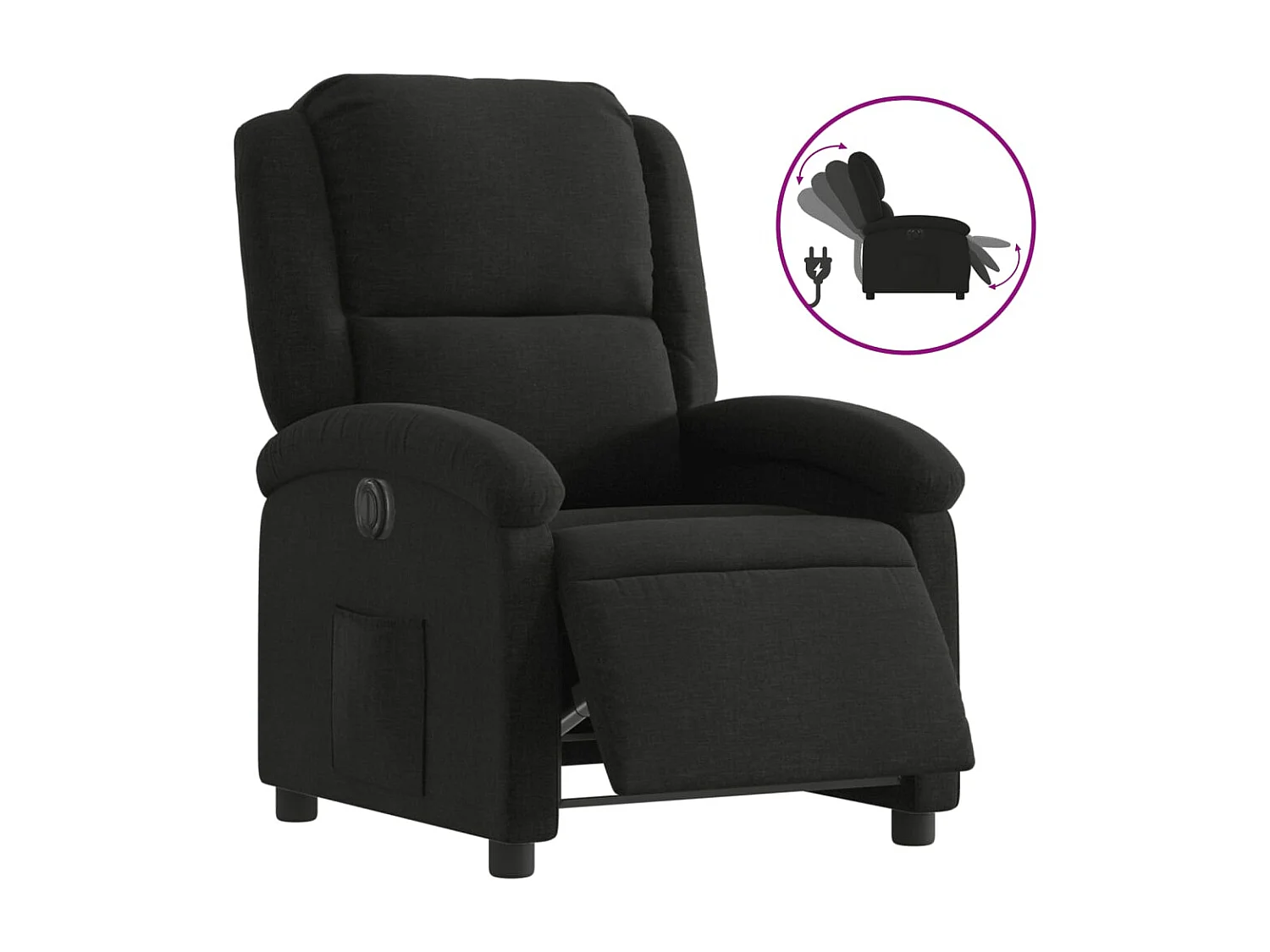 Relaxsessel Elektrisch | Fernsehsessel Schwarz Stoff -gkd342034