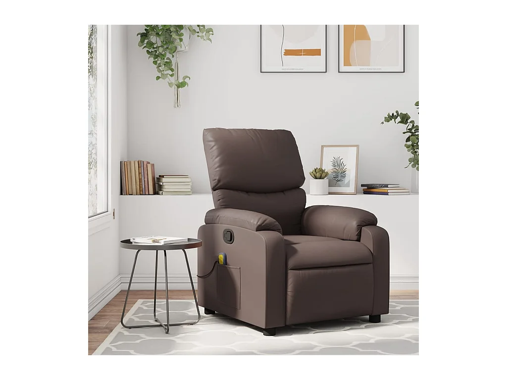 Fauteuil de massage inclinable Marron Similicuir REO28278