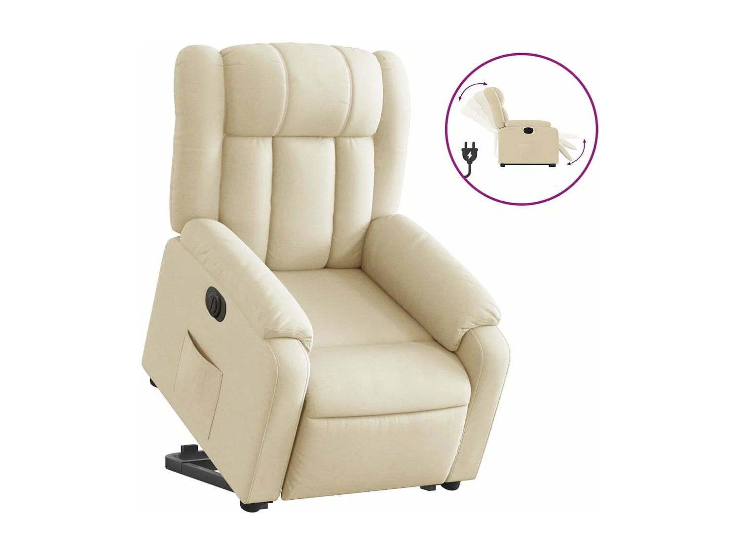 Relaxsessel | Fernsehsessel mit Aufstehhilfe Elektrisch Creme Stoff -gkd123473