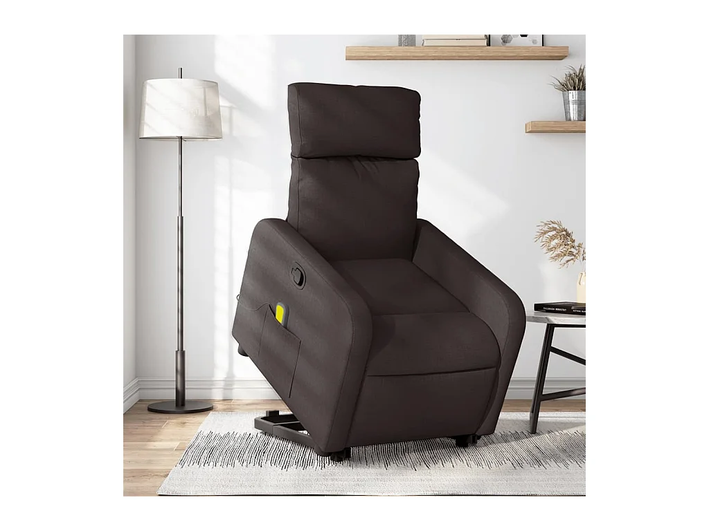 Fauteuil inclinable de massage Marron foncé Tissu REO50138