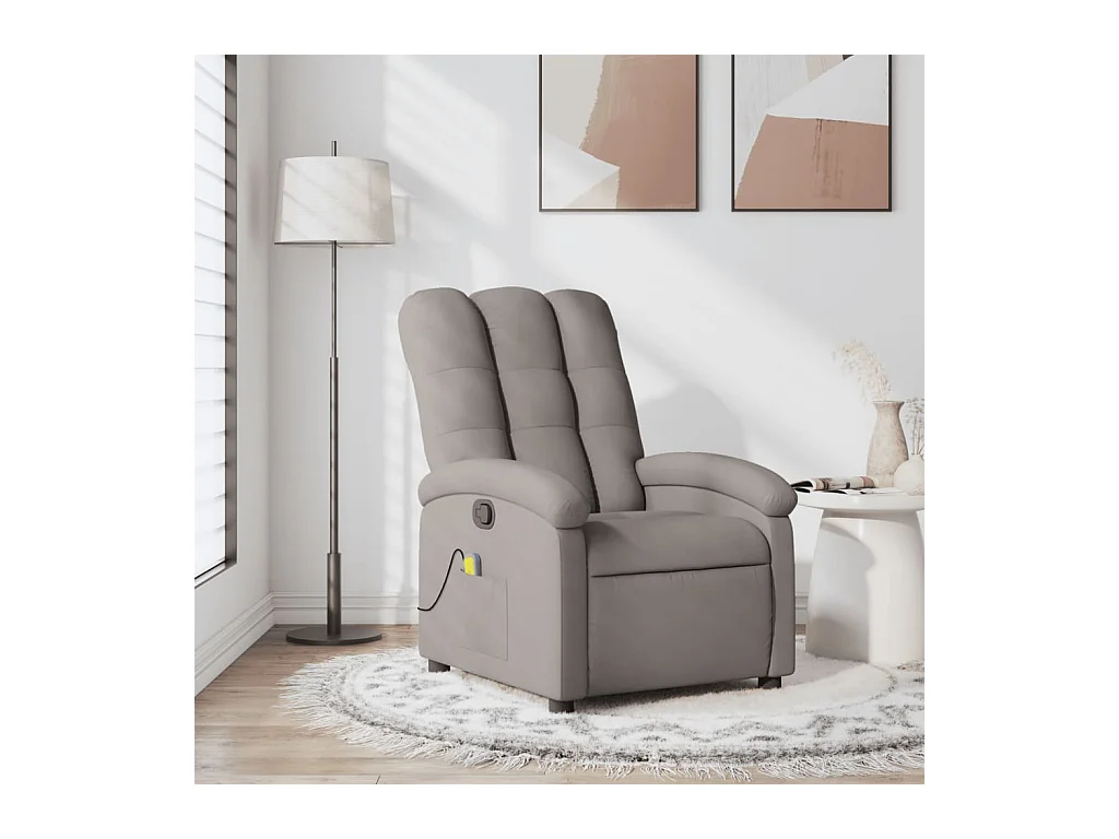 Fauteuil de massage inclinable Taupe Tissu REO39604