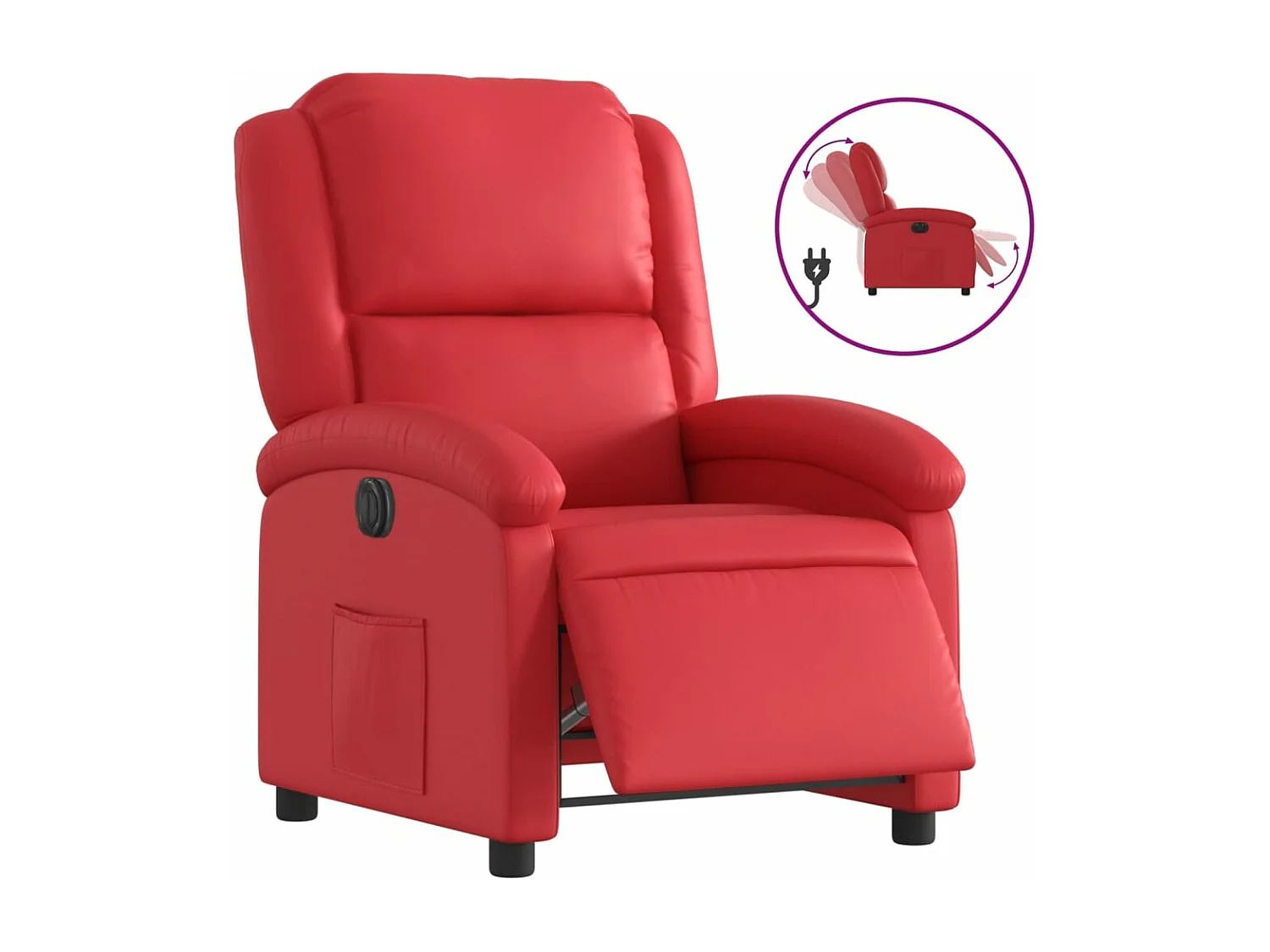 Fauteuil inclinable électrique Rouge Similicuir REO49403