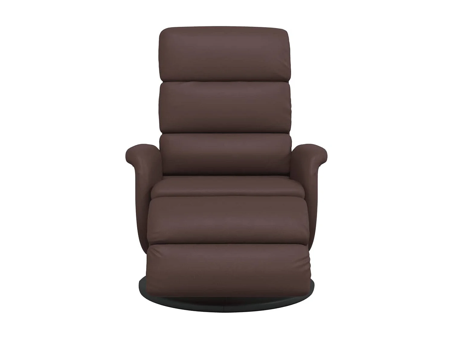 Sillón reclinable con reposapiés cuero sintético marrón YOE31852