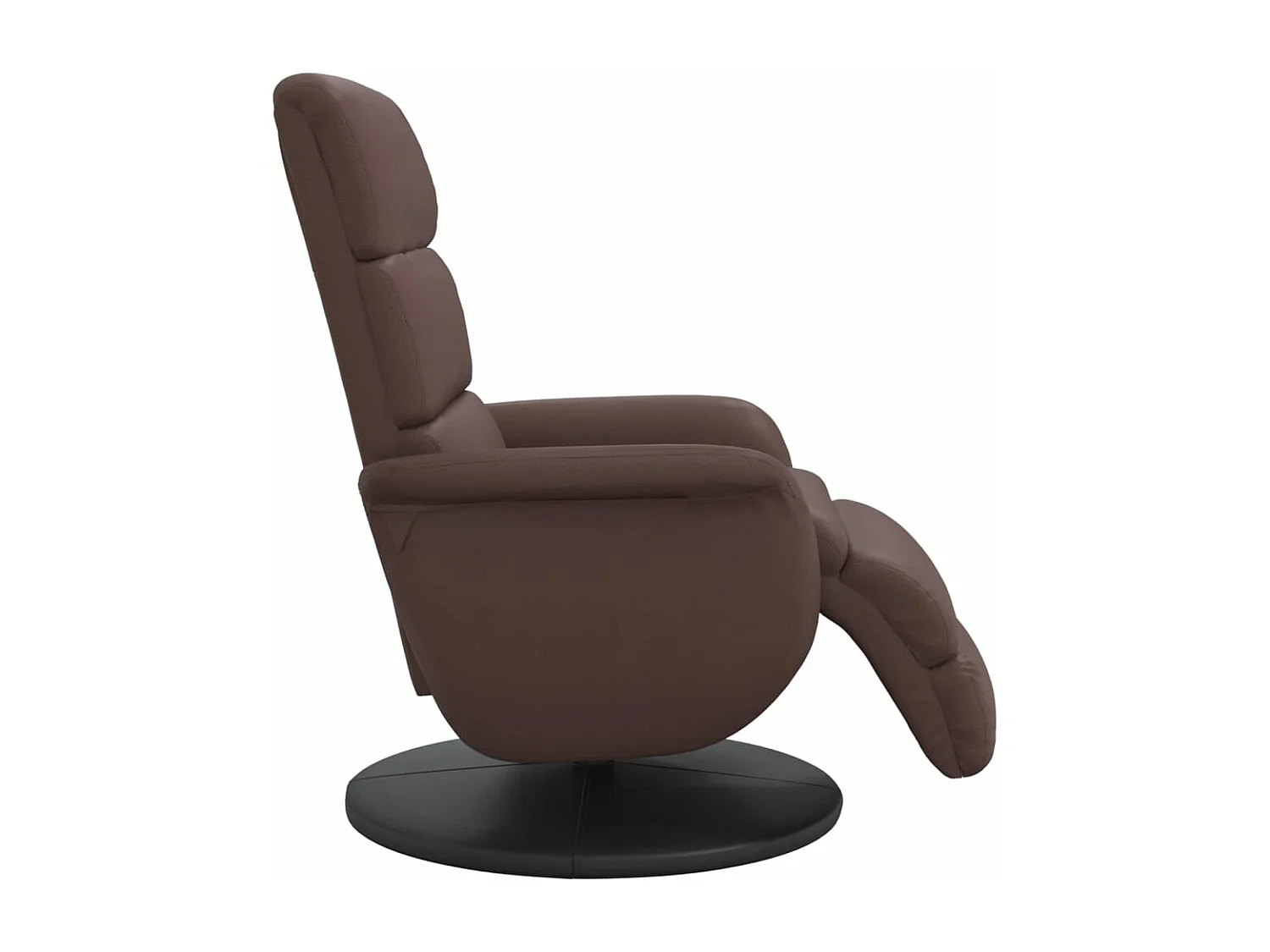 Sillón reclinable con reposapiés cuero sintético marrón YOE31852