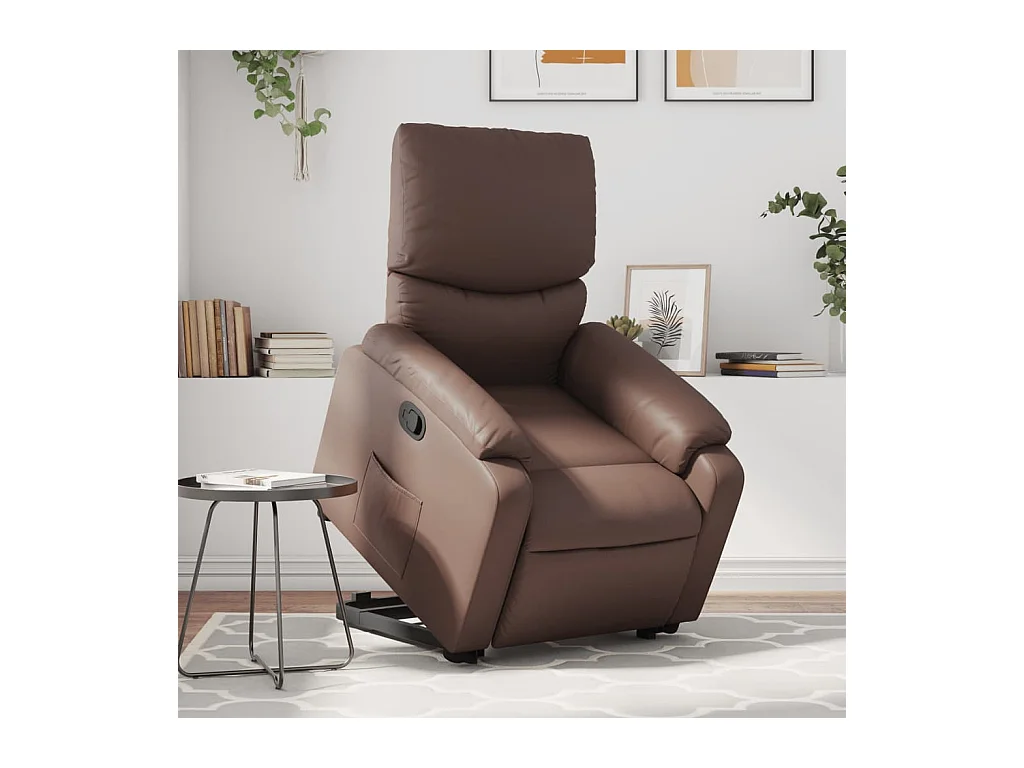 Fauteuil inclinable marron similicuir REO38510