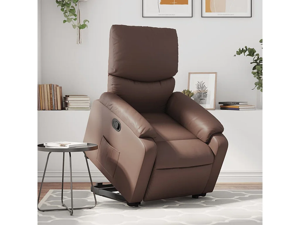 Fauteuil inclinable marron similicuir REO38510