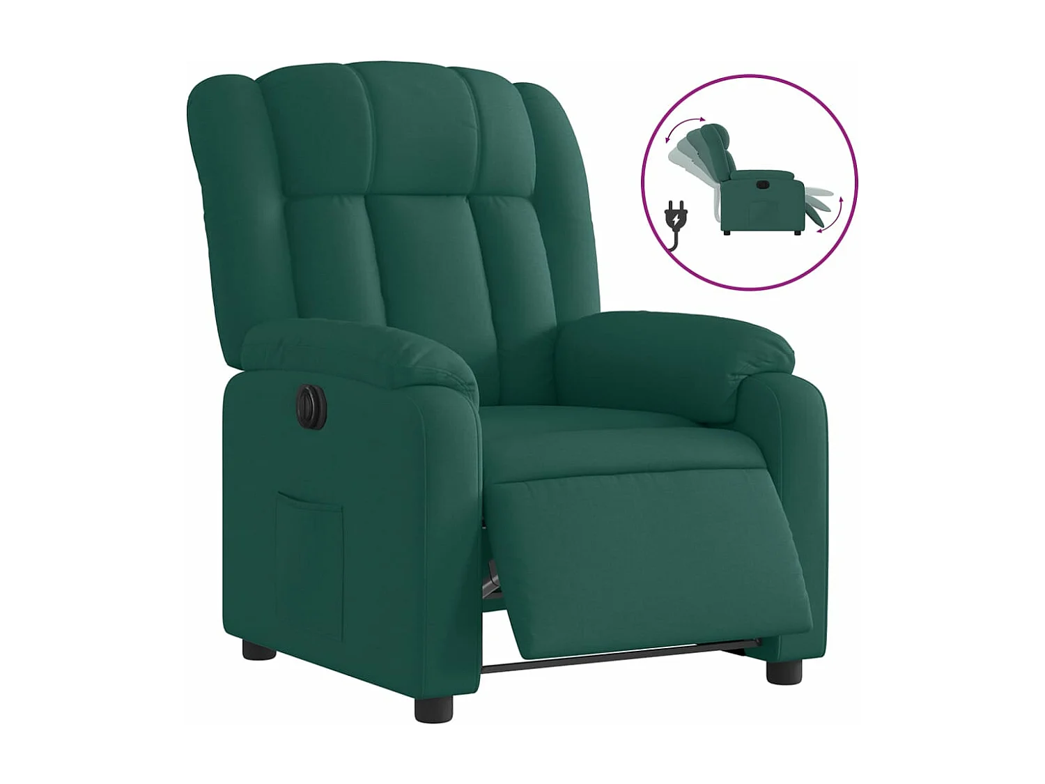 Fauteuil inclinable électrique Vert foncé Tissu REO41829