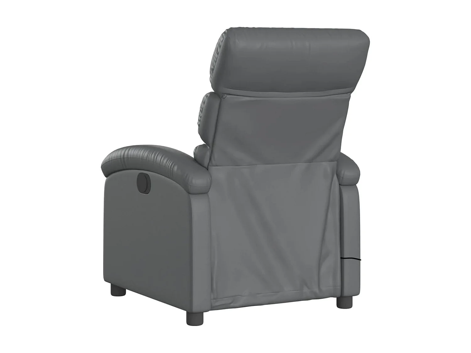 Sillón de masaje reclinable eléctrico cuero sintético gris YOE24856