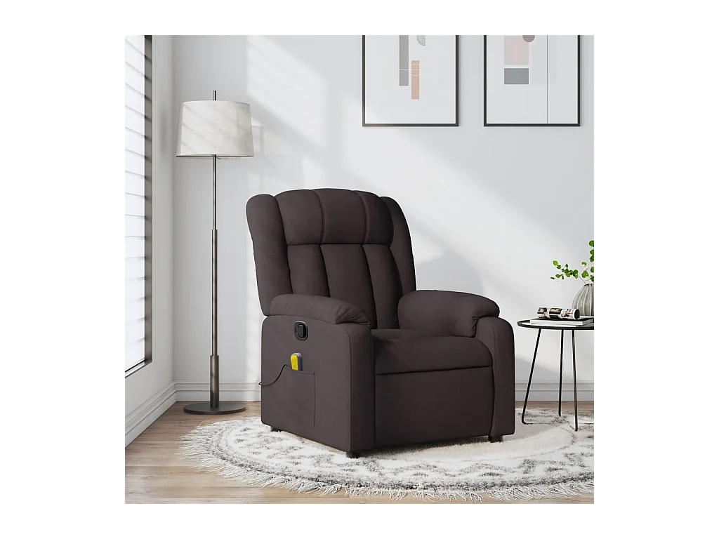 Fauteuil de massage inclinable Marron foncé Tissu REO94280