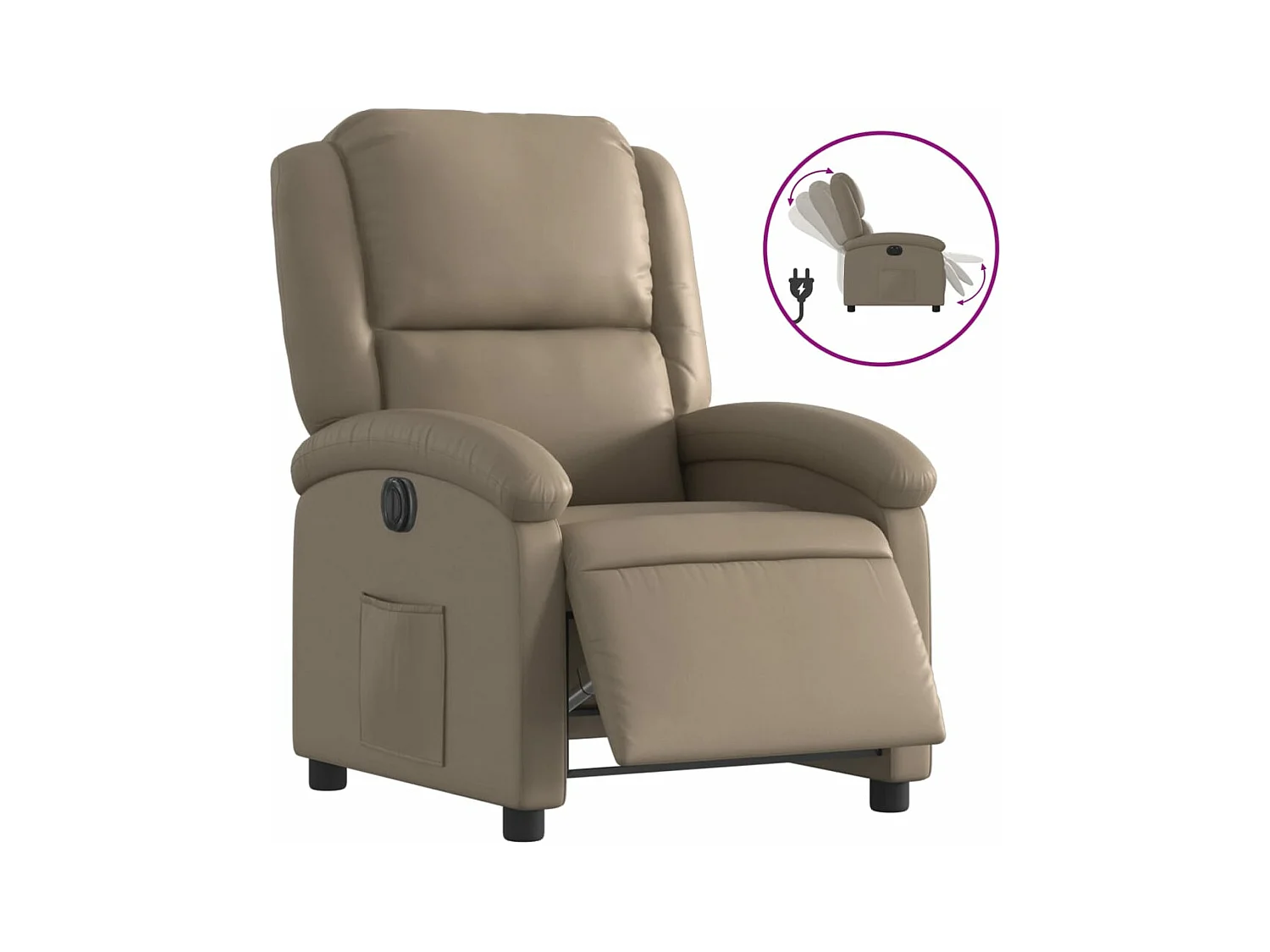 Fauteuil inclinable électrique Cappuccino Similicuir REO40470