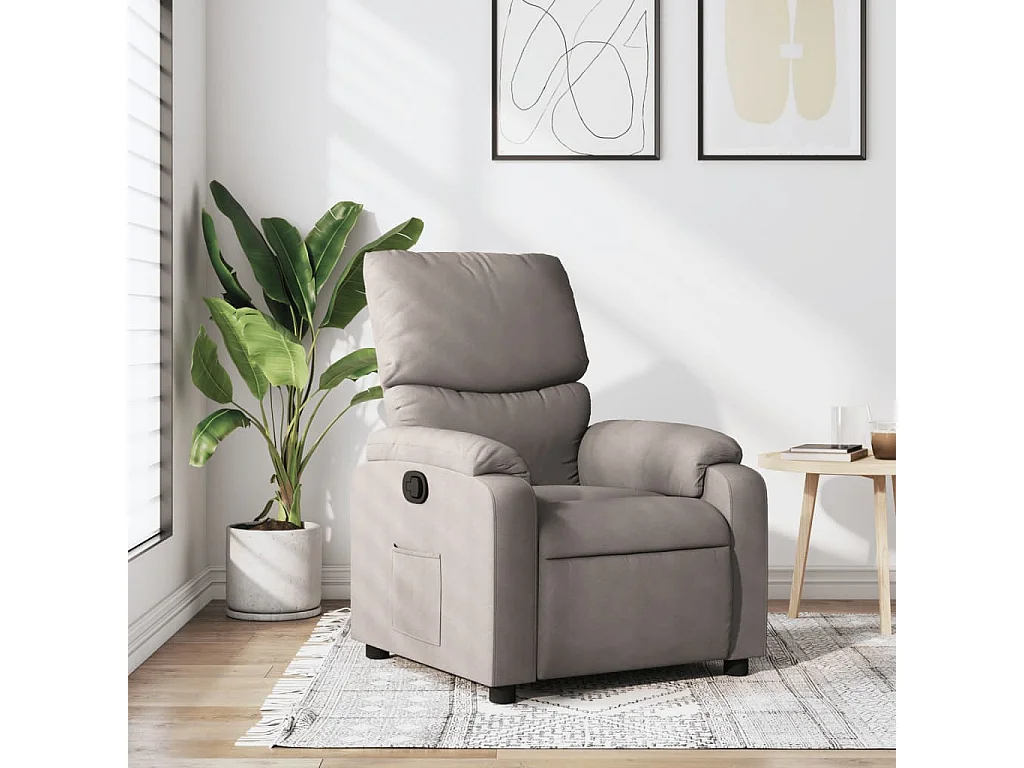 Sillón reclinable de tela gris taupe YOE50565