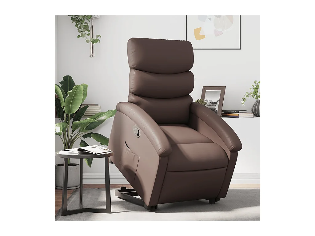 Fauteuil inclinable marron similicuir REO99898