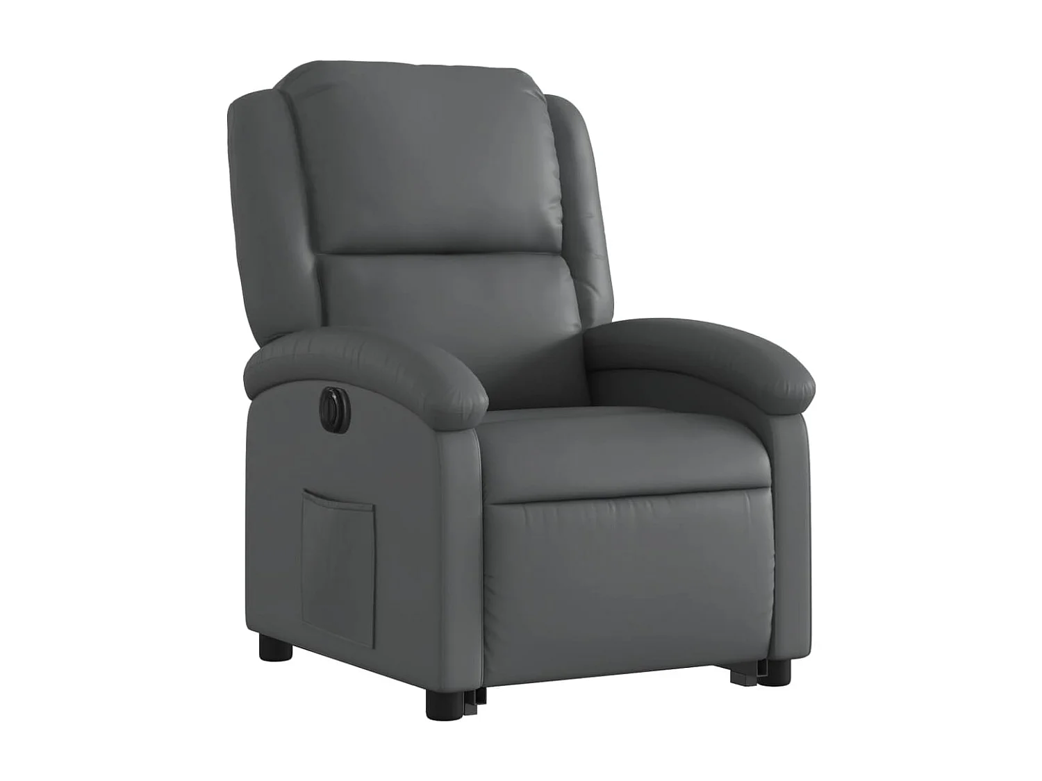 Sillón reclinable elevable eléctrico de cuero sintético gris YOE67773