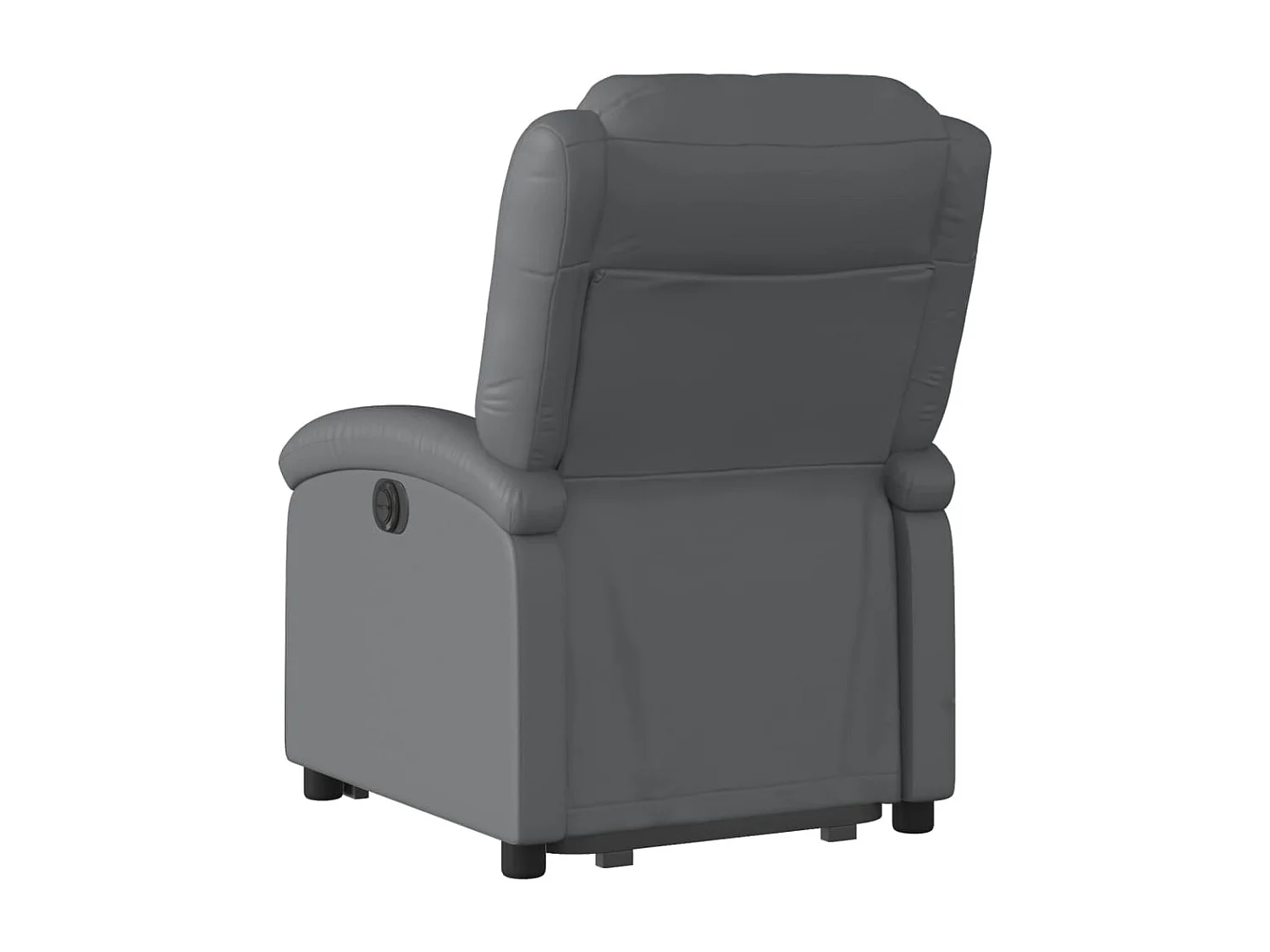 Sillón reclinable elevable eléctrico de cuero sintético gris YOE67773
