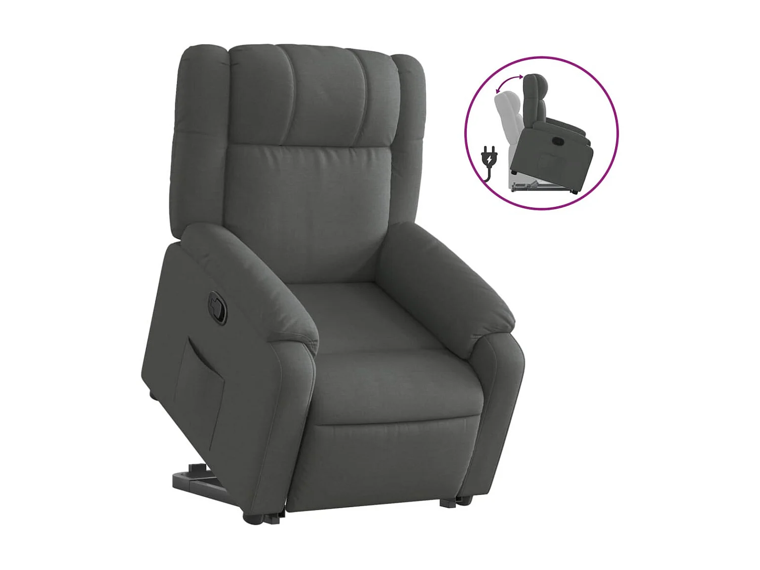 Fauteuil inclinable Gris foncé Tissu REO92165
