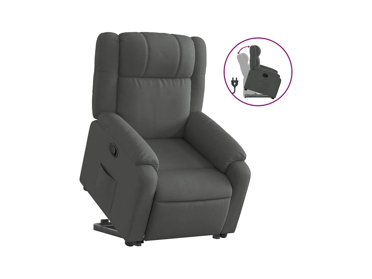 Fauteuil inclinable Gris foncé Tissu REO92165