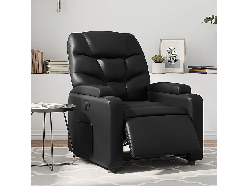 Fauteuil inclinable électrique Noir Similicuir REO83941