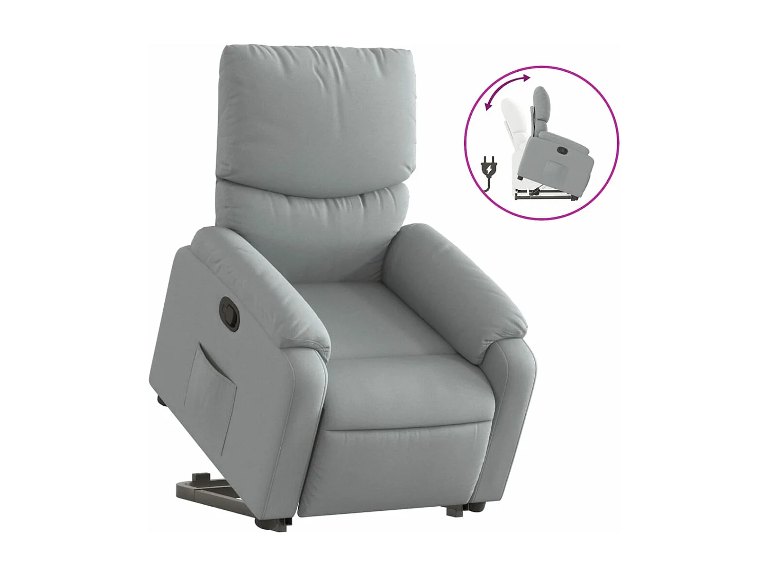 Fauteuil inclinable Gris clair Tissu REO80224