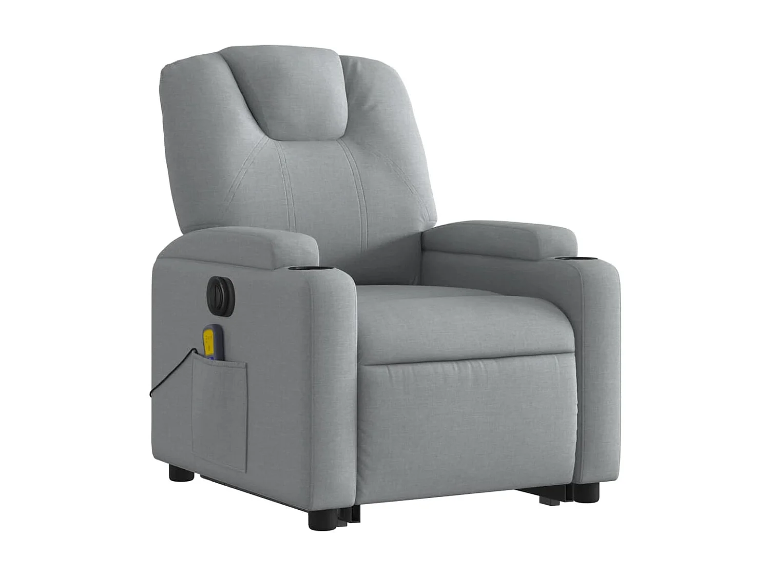 Fauteuil inclinable de massage électrique Gris clair Tissu REO29611