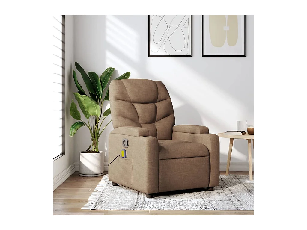 Fauteuil de massage inclinable Marron Tissu REO44682