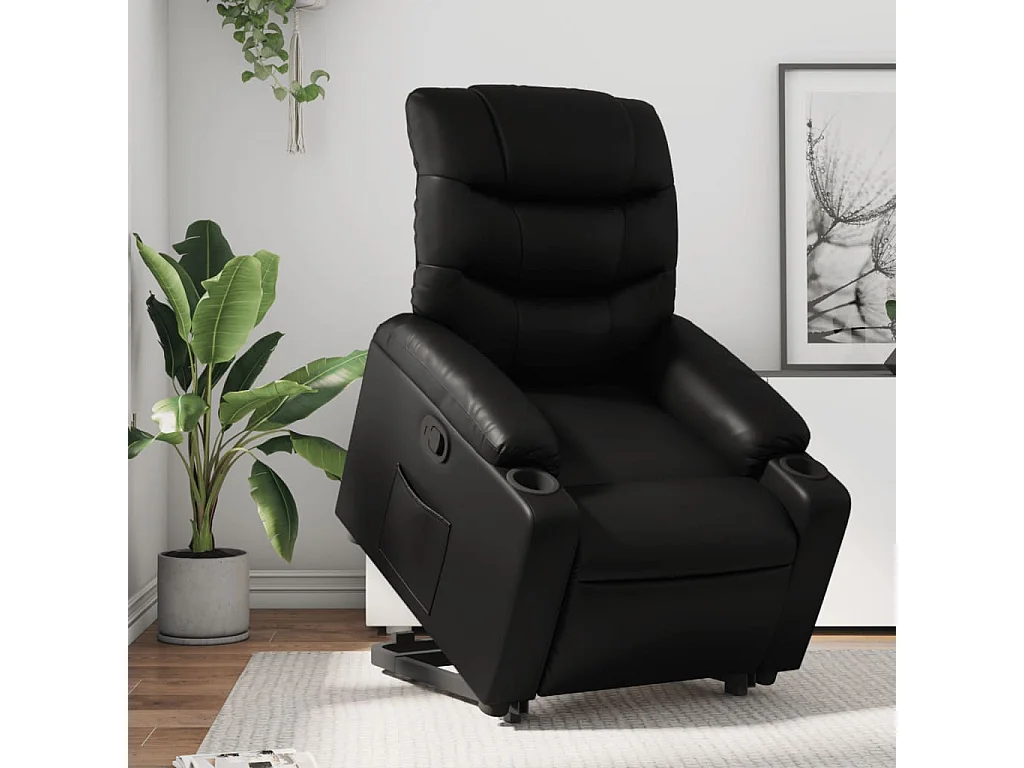 Fauteuil inclinable Noir Similicuir REO41004