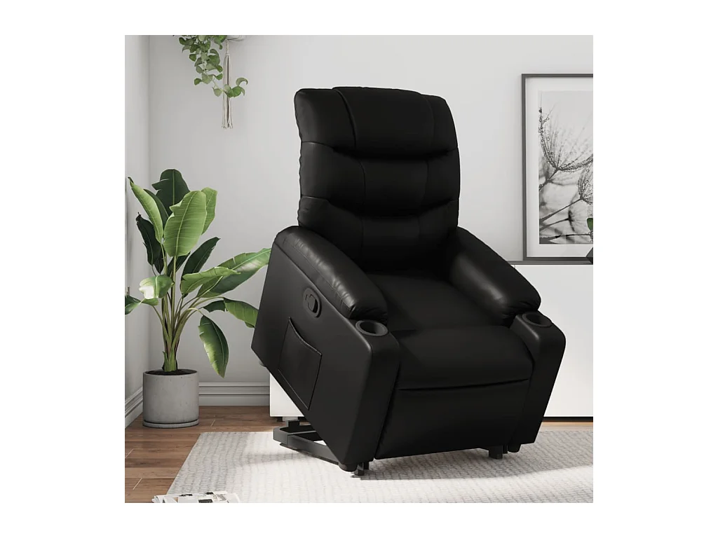 Fauteuil inclinable Noir Similicuir REO41004